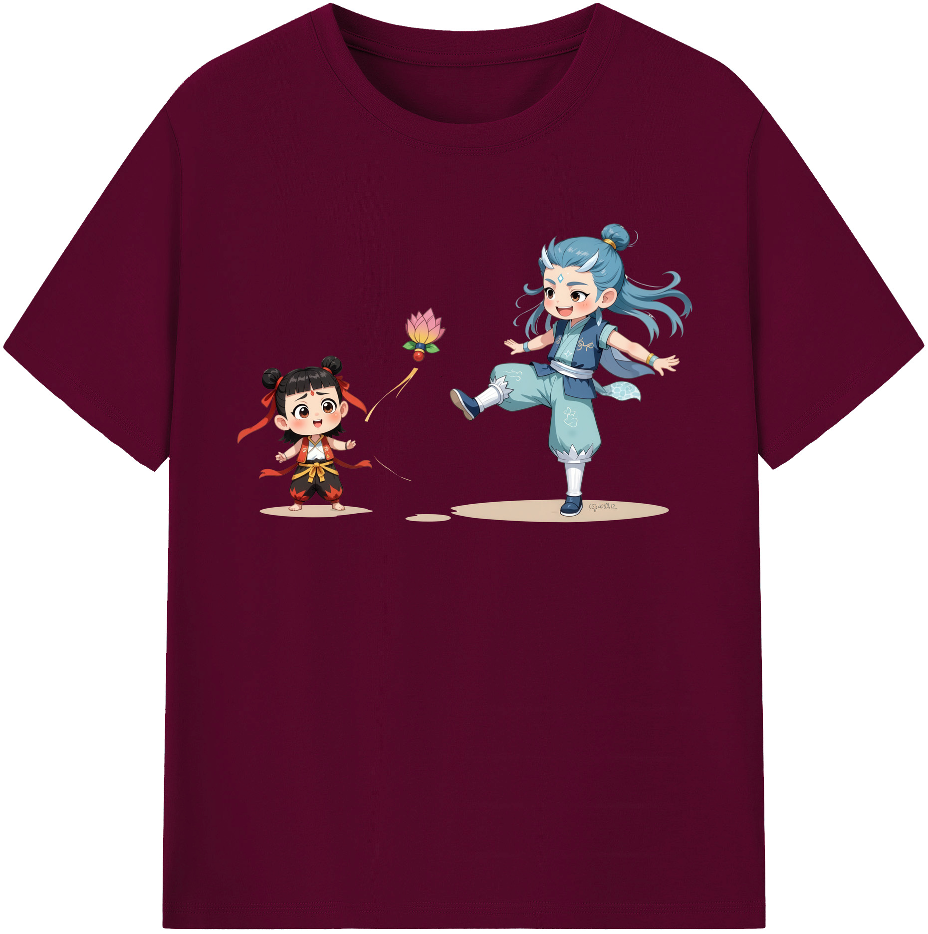 （画像用） Ne Zha 2 ナタ 魔童の大暴れ レディースカジュアルプリントTシャツ（綿100％）